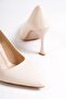Genuine Leather Mb971-Bj Women's Thin 9 cm Heels Beige Stiletto & Heels Shoes - 2