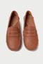 Genuine Leather 202-Tb Oval Toe Women's Tan Ballerina & Loafer Shoes - 3