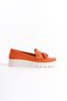 Genuine Leather Mbmtt501-Orj Women's Thick Sole Orange Ballerina & Loafer - 4