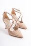 Mbhrn965-N Women's Pointed Toe High Heels Nude Patent Leather Heeled Shoes & Stiletto - 2