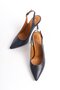 Mubiano Genuine Leather Collection Women's Heeled Stiletto & Shoes Navy Blue -Mcalm433-Lcv - 8