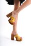 Mubiano Genuine Leather Collection Women's Suede Clogs Slippers Mustard - Mcgvn1501 - Hrd - 2