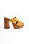 Mubiano Genuine Leather Collection Women's Suede Clogs Slippers Mustard - Mcgvn1501 - Hrd - 3