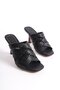 Mubiano Genuine Leather Collection Women's Slippers Black -Mcrgn502-S - 8