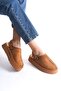 Mbsr608-Tb Women's Fur Lined Suede Tan Winter Slippers - 5
