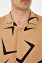 Beige Color C Pattern Men's Shirt - 5