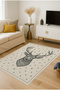 Mosso Stars and Deer Detailed Woven Base Modern Decorative Carpet Mosso166 - 2