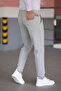 Men's Light Gray Slim Fit Double Leg Stretch Fabric Jogger Pants - 4
