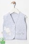 Unisex Baby Rabbit Embroidered Organic Cotton 3-6-9 Months 2 Pieces Quilted Baby Vest - Gray - 2