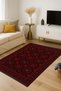 Mosso Red Traditional Motif Patterned Woven Base Vintage Decorative Rug in Burgundy Tones Mosso159 - 4