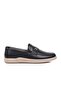 191074 Navy Blue Genuine Leather Men's Casual Shoes - 2