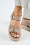 Vena Women's Genuine Leather Buckle Mink Sandals - 5