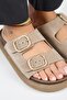 Lavanda Women's Genuine Leather Double Buckle Mink Slippers - 4