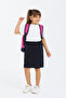 Girl's Drawstring Waist School Camisole Shorts Skirt Navy Blue G2025-1