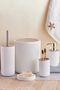 Faggiano 5 Piece Unbreakable Pp Bathroom Set – White - Taupe with 6.5 Liter Bucket