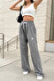 Women's Anthracite Adjustable Elastic Star Detailed Sweatpants - 7