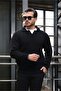 Joris Oversize Shirt Polo Neck Thessaloniki Knitted Men's Sweater - Black - 4