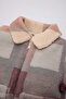 Baby Girl Shirt Collar Zippered Square Patterned Welsoft Plush Cardigan D3826A524Wn - 2