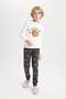 Boy's Pajama Set Printed Long Sleeve Top Long Bottom D5211A824Wn
