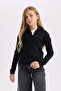 Girls Hooded Ribbed Camisole Zippered Sweatshirt D3350A824Au - 3