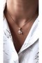 Heart Figured Mother of Pearl Stone Steel Necklace - 3