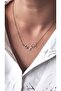 Flower Figured Tree Branch Steel Necklace - 2