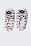 Raccoon Themed Striped Flat Sole Home Slippers for Boys D3454A824Wn