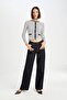 Slim Fit Slim Fit Crew Neck Striped Button Smart Ribbed Camisole Long Sleeve T-Shirt D5115Ax24A - 2