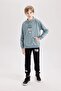 Boy's Nba New York Knicks Hooded Back Printed Thick Sweatshirt D3142A824Au - 2