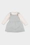 2Pcs Sets Half Turtleneck Long Sleeve T-Shirt Salopet Dress Baby Girl C9752A524Au