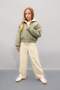 Girl's Removable Hooded Ribbed Sleeves Bomber Jacket with Snap Pocket 3138382 - 2