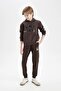 Boy's Elastic Waist Pocket Printed Jogger Sweatpants C9778A824Wn - 2