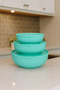 Set of 3 Shallow Bowls with Round Lid – 1.5L + 2.7L + 4.5L |   Airtight, Bpa Free Pastel Green