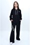 Girl's 100% Cotton Hooded Zippered 2 Thread Tracksuit Set-309 - 2