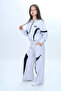 Trend Oversize Girl's 100% Cotton Garnished Hooded Tracksuit Set – Zippered Model-315 - 3