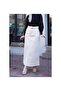 Pocket Detailed Belted Buckle Gabardine Skirt Cream - 7