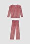 Girls' Pajamas Set Fleece Long Sleeve Top Long Bottom D1088A824Wn - 6