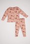 Baby Girl Rainbow Printed Long Sleeve Ribbed Camisole 2-Piece Pajamas Set D6801A5Ns