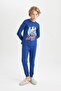 %100 Cotton Batman Long Sleeve Top Long Bottom 2-Piece Pajama Set Boy's D5093A824Wn - 2