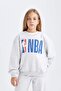 Girl's Nba Wordmark Oversize Wide Fit Crew Neck Sweatshirt C9507A824Au - 3