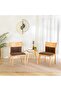 Carvela 3-Piece Round Table Balcony Set | 1+2 Seater Wooden Natural/Dark Brown - 8