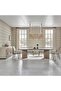 Libra 1 + 8 Dining Set - Dining Table - Light Brown/Beige