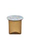 Conley Sintered Stone Round End Table – Green & Gold Luxury Accent Table with 2-Year Warranty - 6