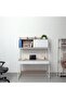 Mineo Study Desk with 2 Drawers and Sliding Door - Ash White/Oak L124xW54xH171cm - 2