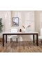 Brody 8-Seater Rectangular Marble Dining Table - White/Dark Walnut - Solid Wood - 2-Year Warranty