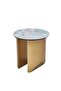Conley Sintered Stone Round End Table – Green & Gold Luxury Accent Table with 2-Year Warranty - 4