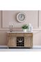 Karrisa Marble Top Buffet Table - 3 Drawer & 3 Door Cabinet in White & Natural Oak, 2-Year Warranty - 2