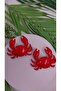 Big Red Crab Earrings