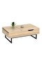 Coastal Lift Top Coffee Table with Drawer - Sonoma Oak/Black, Engineered Wood, Multi Color - 3