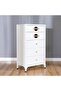 New Aloha Chest of 5 Drawers - Elegant White/Golden Storage Solution with 2-Year Warranty - 4